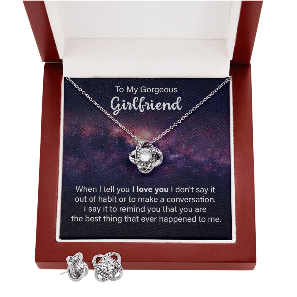 Love Knot Necklace with Earrings For Your Gorgeous Girlfriend