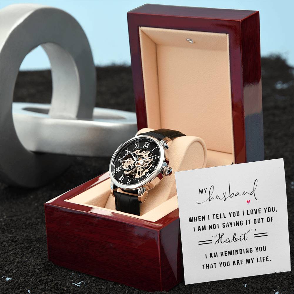 You Are My Life-Openwork Watch