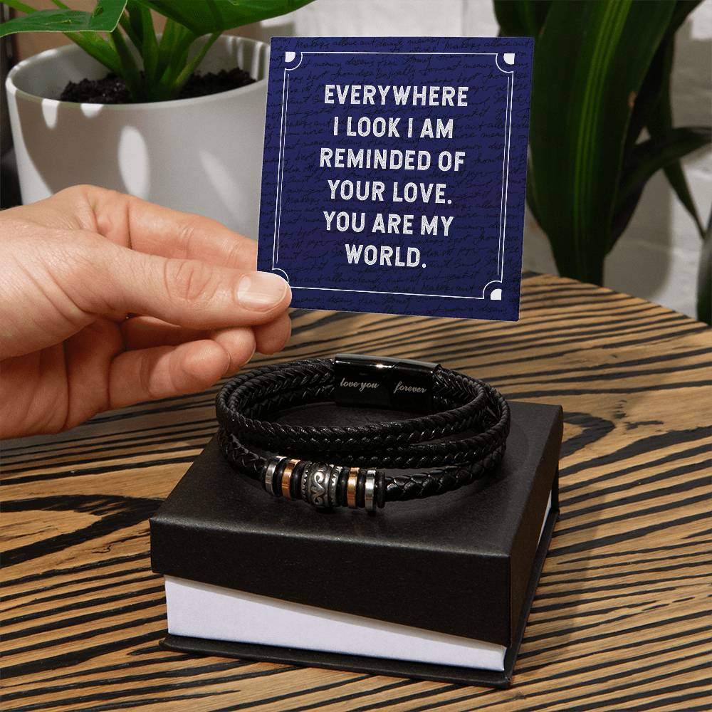 'Love You Forever' Vegan Leather Bracelet