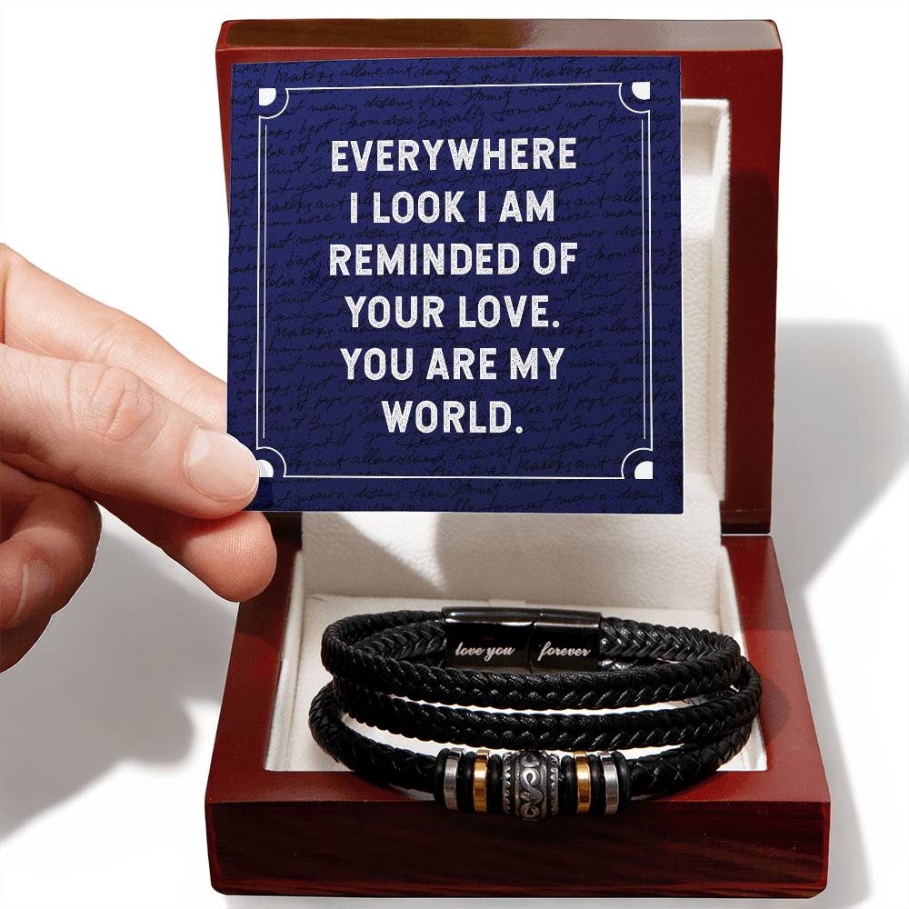 'Love You Forever' Vegan Leather Bracelet