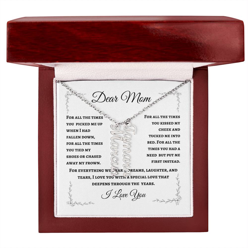 Mother's Personalized Drop Name Necklace