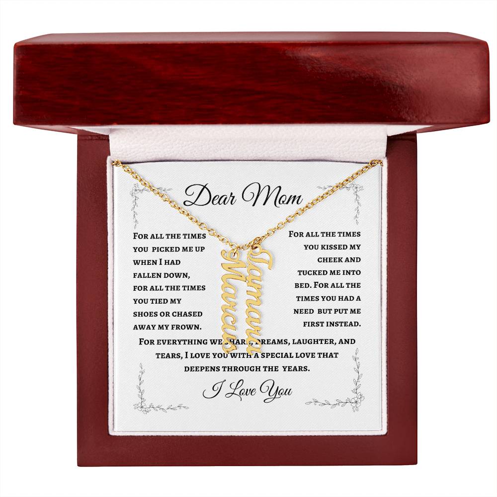 Mother's Personalized Drop Name Necklace