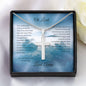 Cross Necklace with Easter Sunday Prayer Message card with Clouds