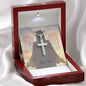 Cross Necklace with Easter Sunday Prayer Message Card With Jesus