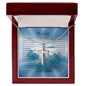 Cross Necklace with Easter Sunday Prayer Message card with Clouds