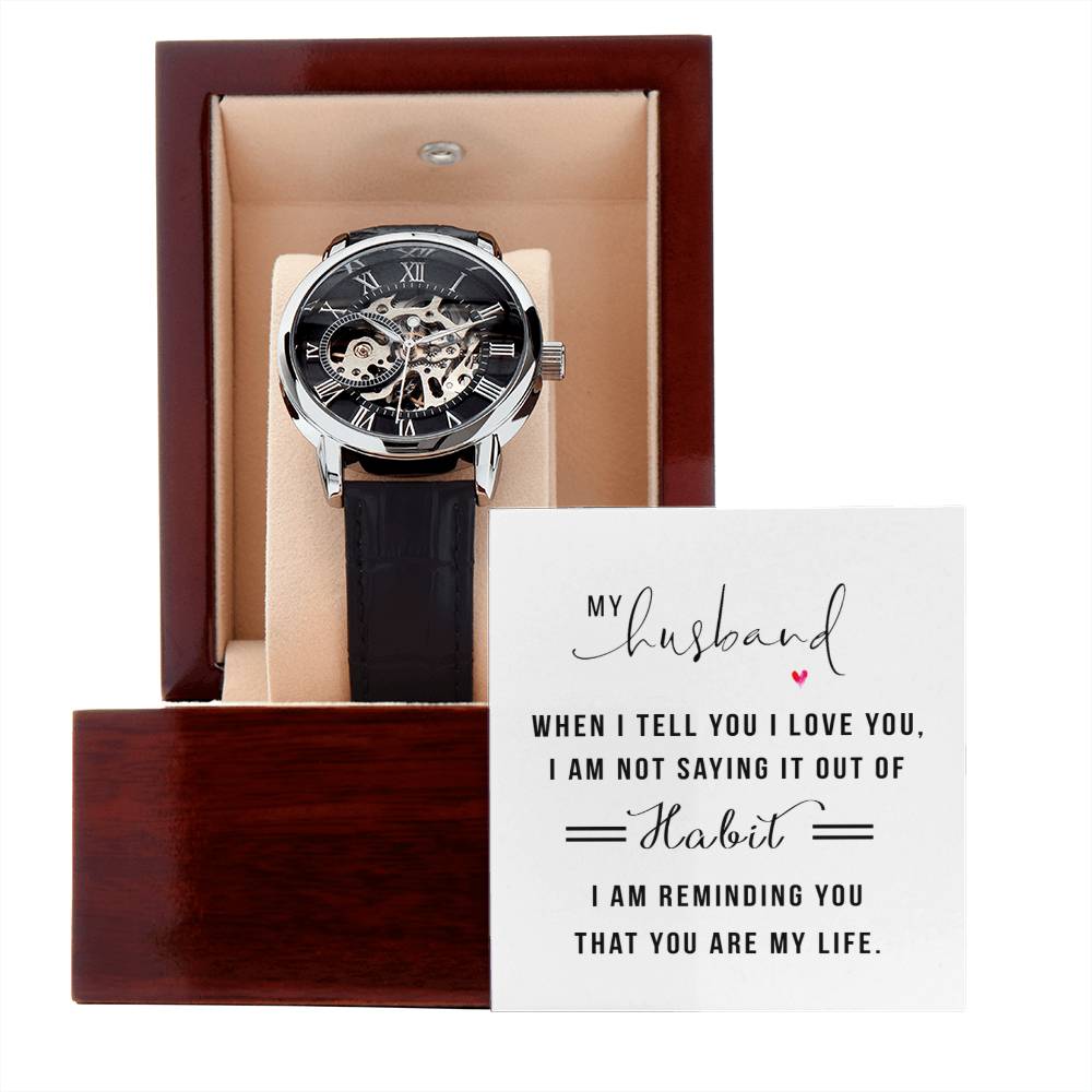 You Are My Life-Openwork Watch