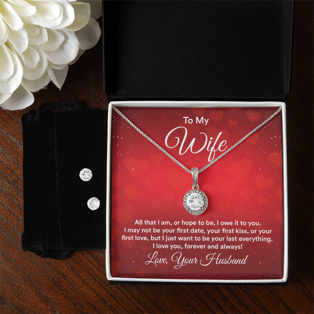 Eternal Hope Necklace with Clear CZ Earrings For Your Wife