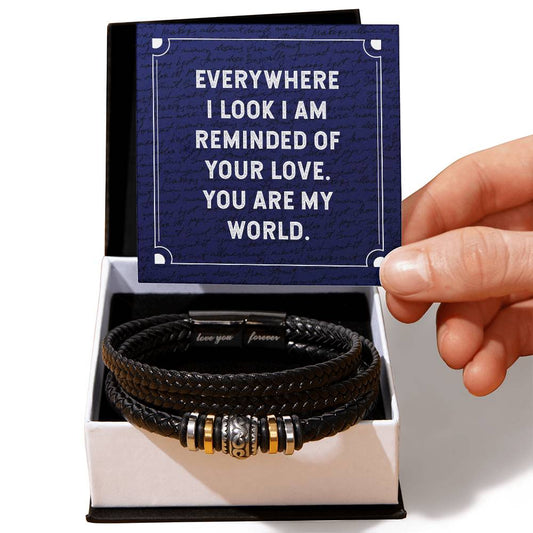 'Love You Forever'  Vegan Leather Bracelet