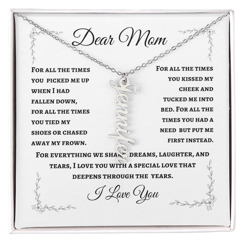 Mother's Personalized Drop Name Necklace