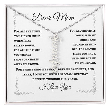 Mother's Personalized Drop Name Necklace