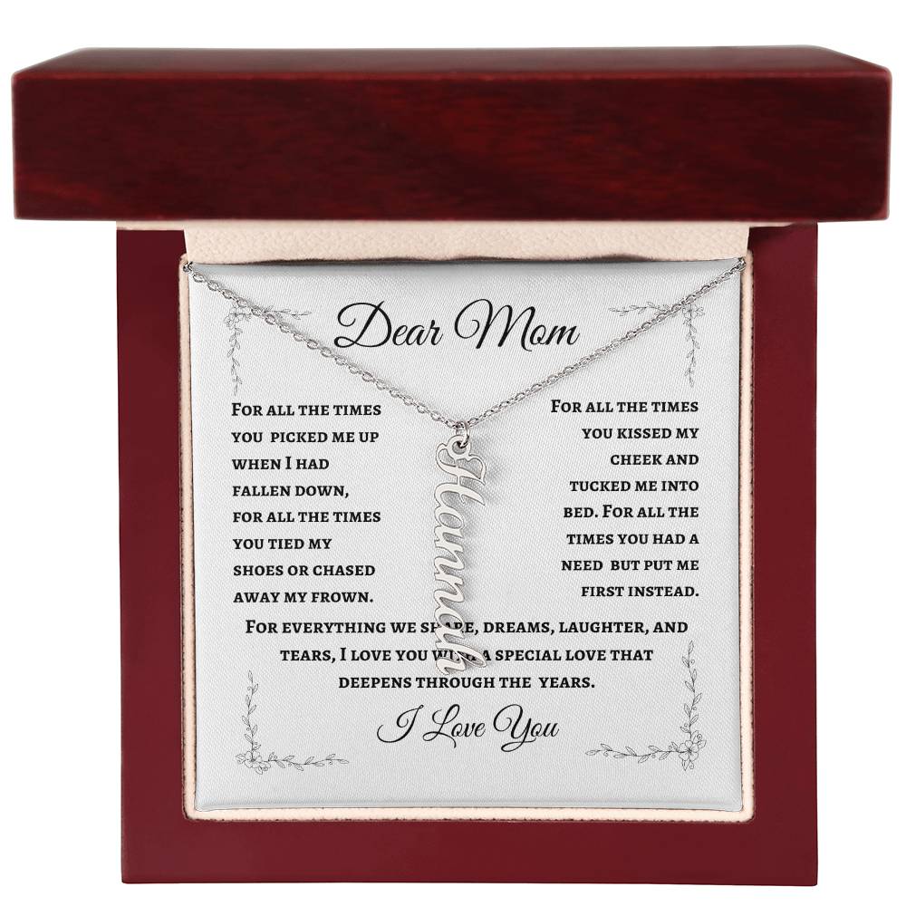 Mother's Personalized Drop Name Necklace