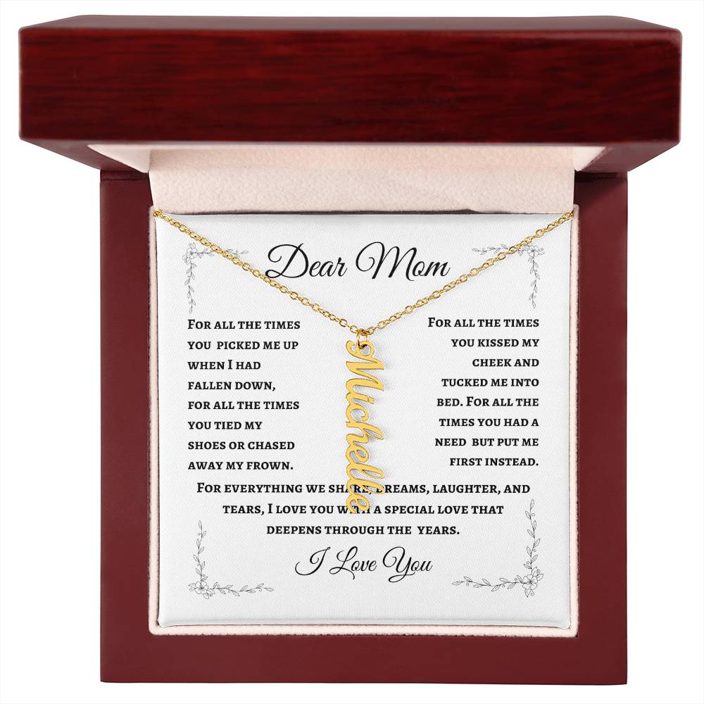 Mother's Personalized Drop Name Necklace